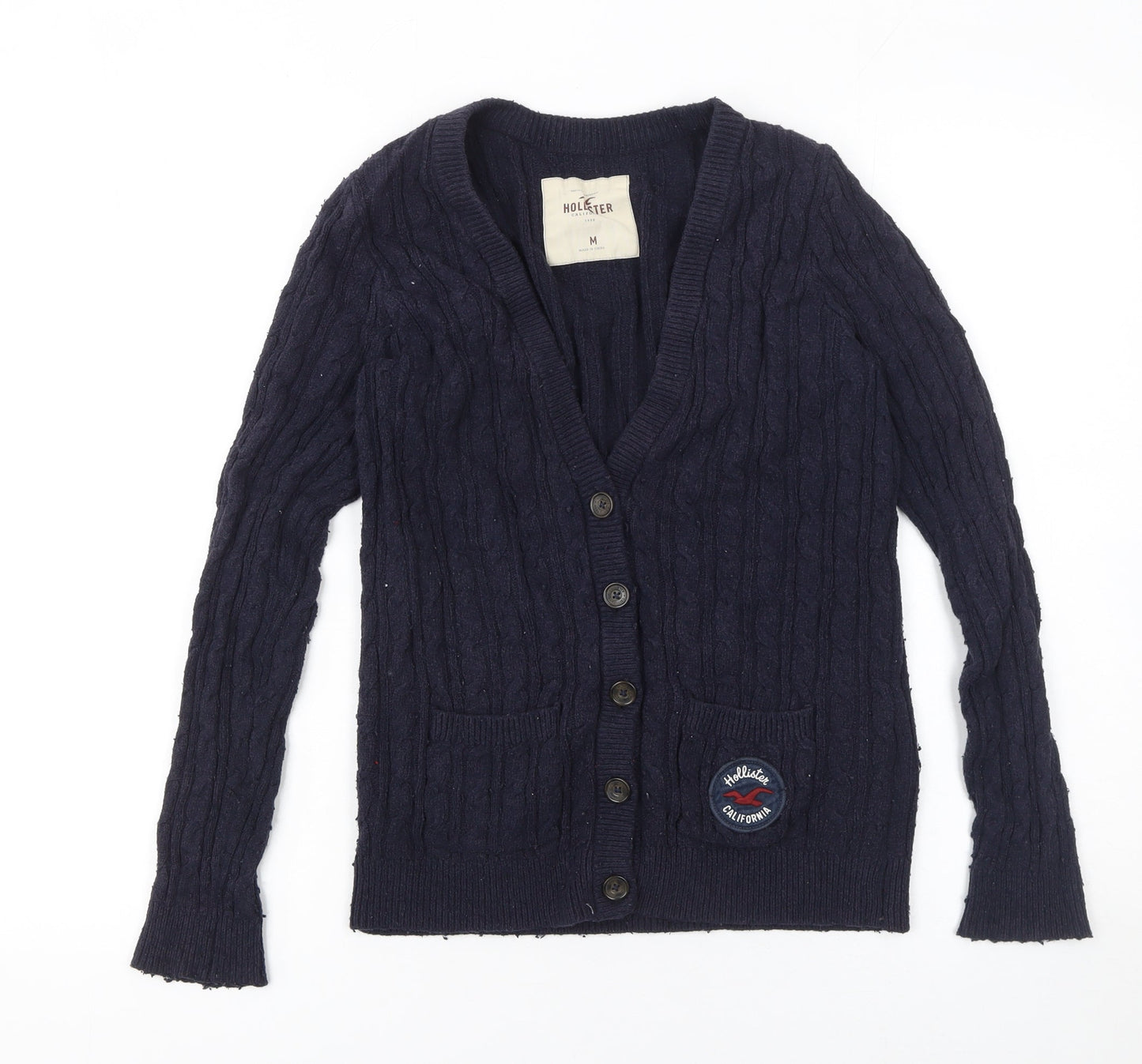 Womens UK Size M Hollister Blue Cardigan Jumper