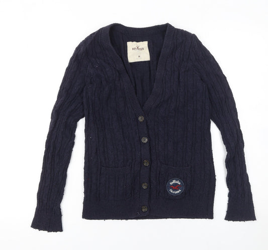 Womens UK Size M Hollister Blue Cardigan Jumper