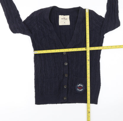 Womens UK Size M Hollister Blue Cardigan Jumper