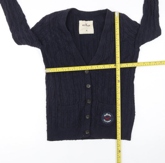 Womens UK Size M Hollister Blue Cardigan Jumper