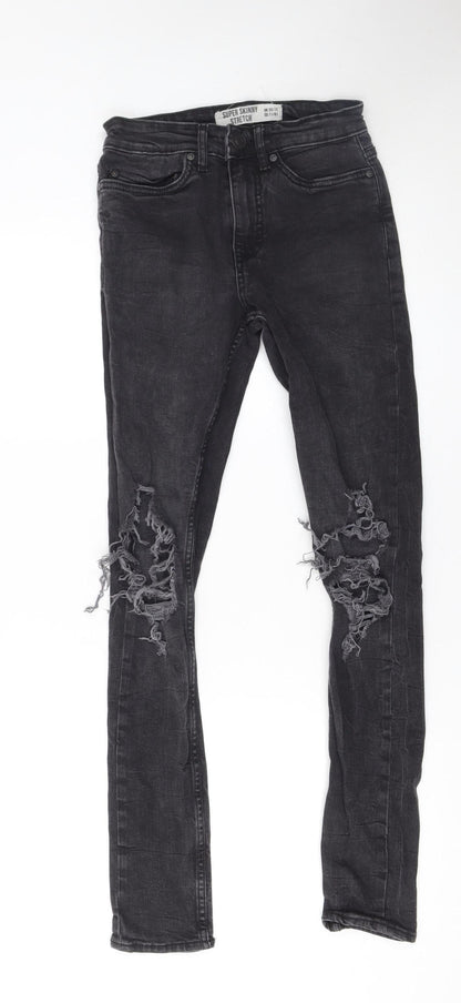 Mens UK Size 28R New Look Slim Fit Skinny Black Jeans