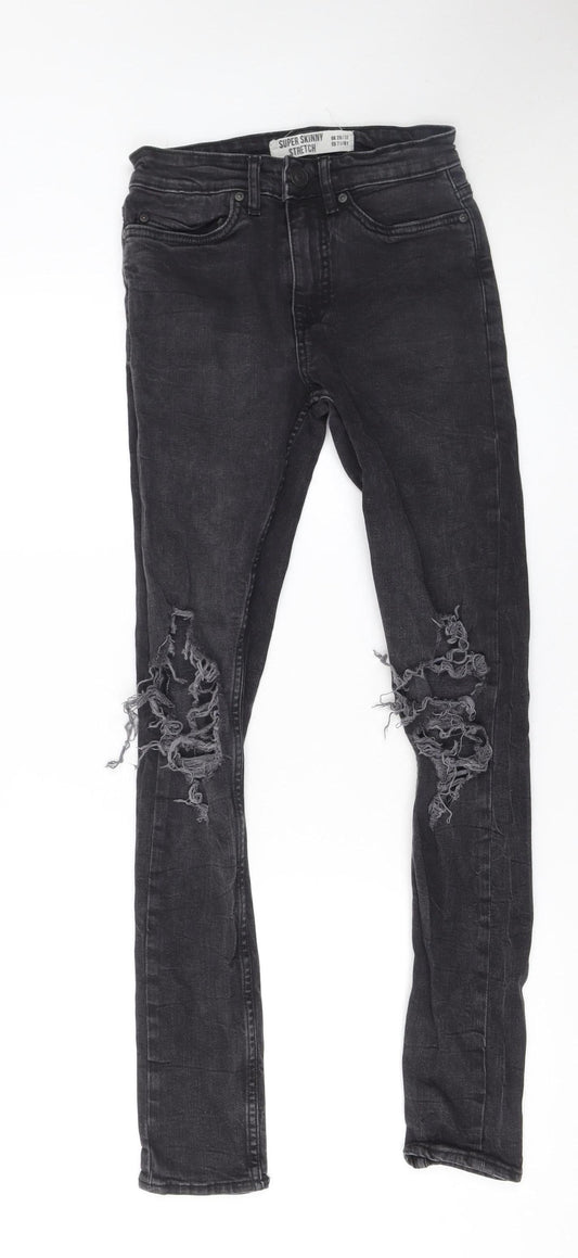 Mens UK Size 28R New Look Slim Fit Skinny Black Jeans