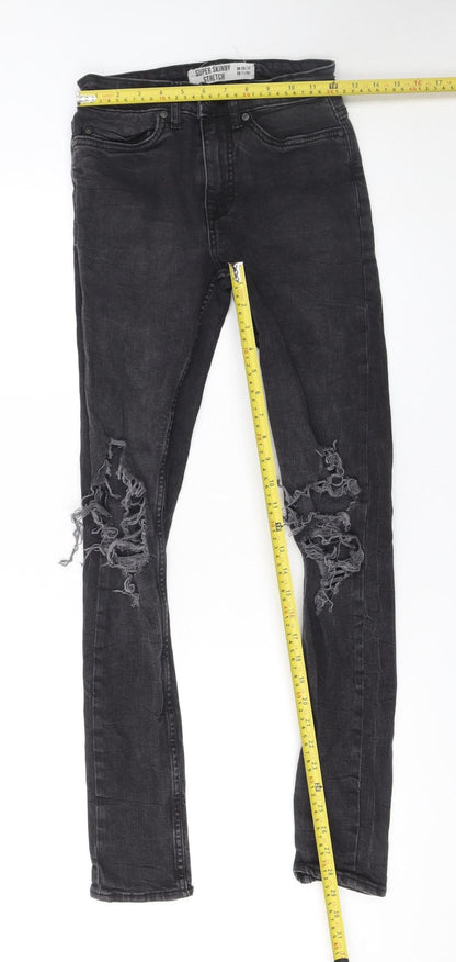 Mens UK Size 28R New Look Slim Fit Skinny Black Jeans