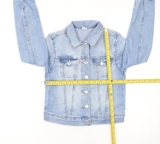 Girls UK Size 9-10 Years &Denim Blue Basic Jacket