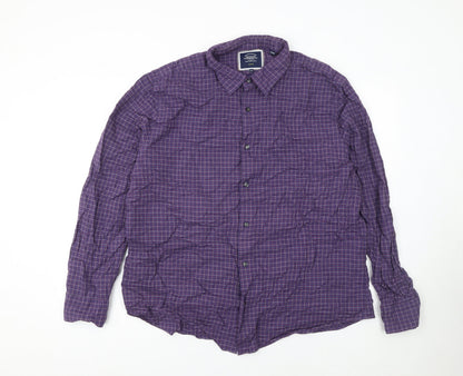 Charles Tyrwhitt Men's Purple Check Slim Fit 2XL Cotton Lyocell Shirt