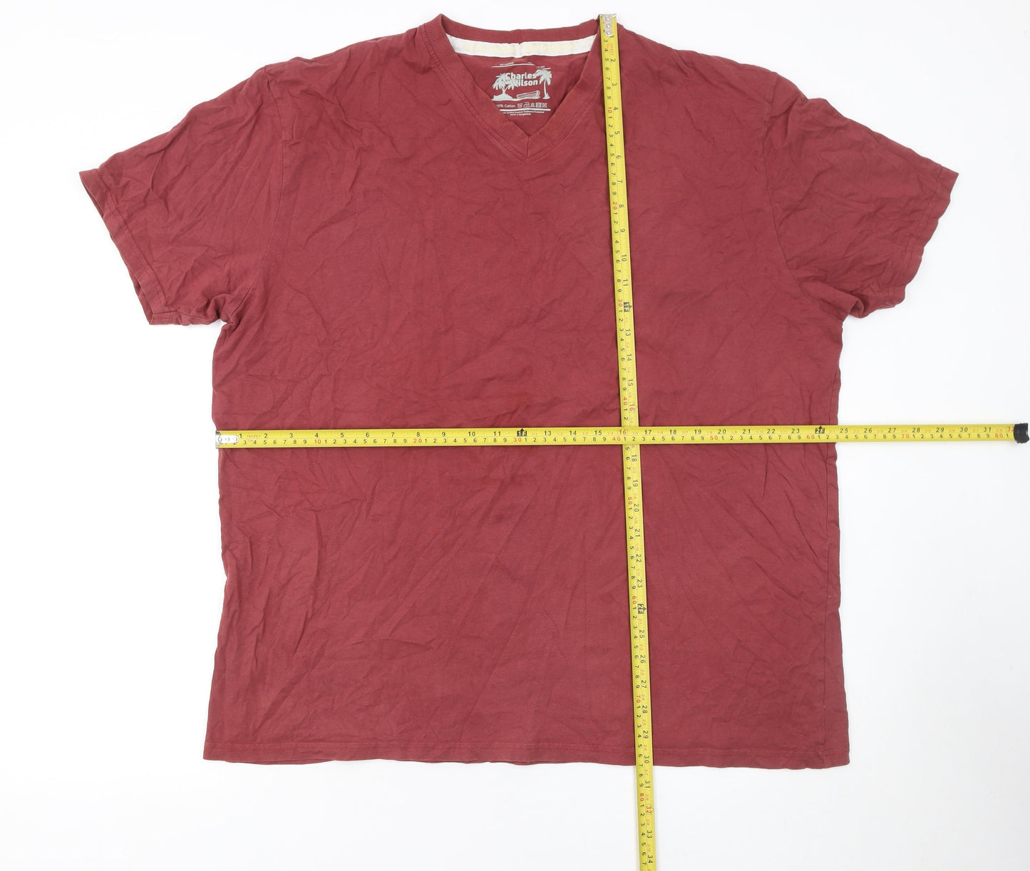 Mens UK Size 3XL Charles Wilson Red  T-Shirt