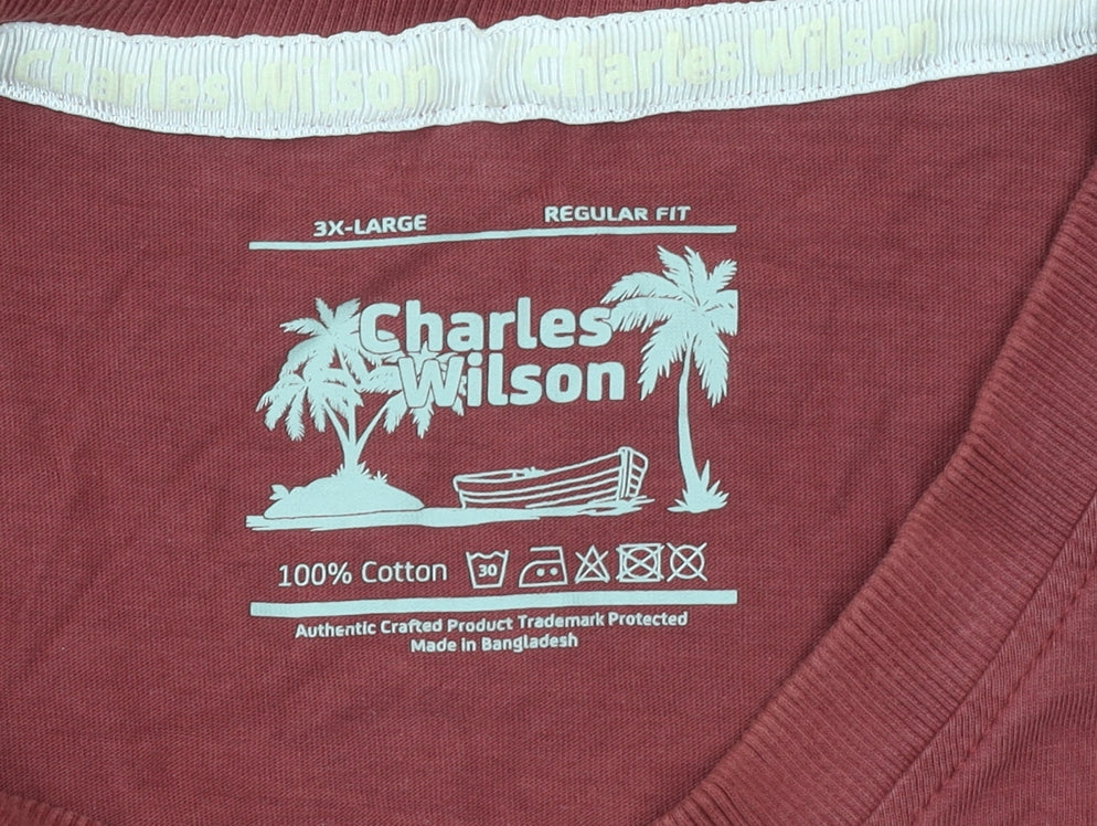 Mens UK Size 3XL Charles Wilson Red  T-Shirt