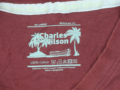 Mens UK Size 3XL Charles Wilson Red  T-Shirt