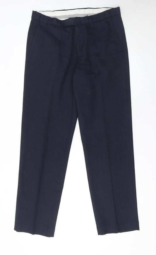 Mens UK Size 34 Dunnes Stores Regular Fit Dress Pants Blue Trousers
