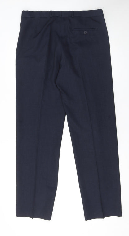 Mens UK Size 34 Dunnes Stores Regular Fit Dress Pants Blue Trousers