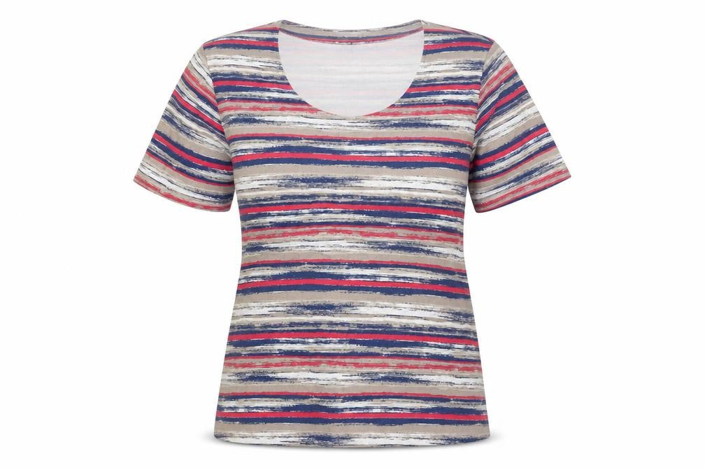 Womens UK Size 14 Eastex Multicoloured Basic T-Shirt