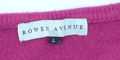 Womens UK Size L Rowen Avenue Pink Pullover Jumper
