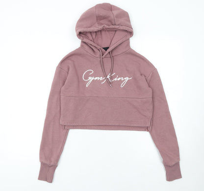Womens UK Size 6 Gym King Pink Pullover Hoodie