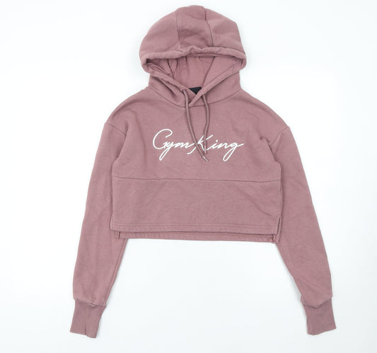 Womens UK Size 6 Gym King Pink Pullover Hoodie