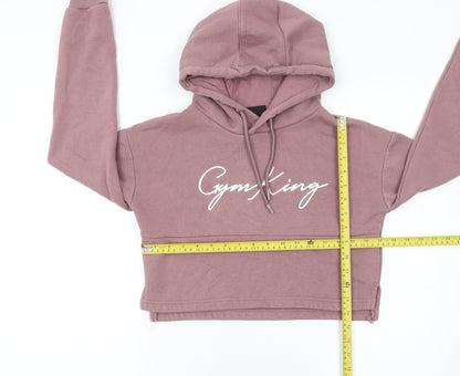 Womens UK Size 6 Gym King Pink Pullover Hoodie