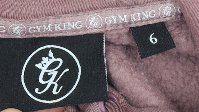 Womens UK Size 6 Gym King Pink Pullover Hoodie