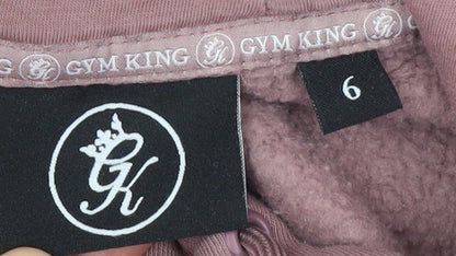Womens UK Size 6 Gym King Pink Pullover Hoodie