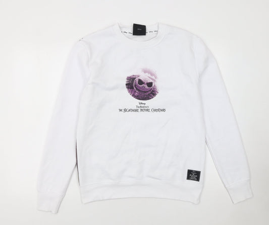 Womens UK Size S Primark White Pullover Sweatshirt