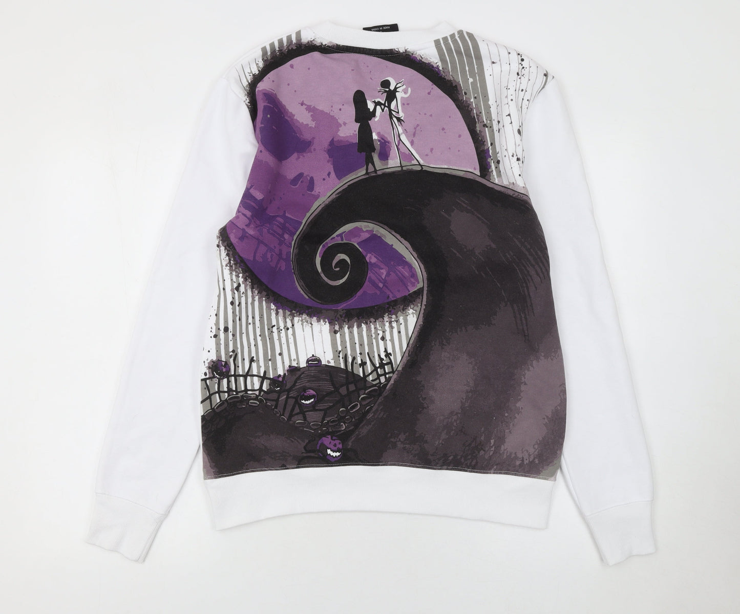 Womens UK Size S Primark White Pullover Sweatshirt