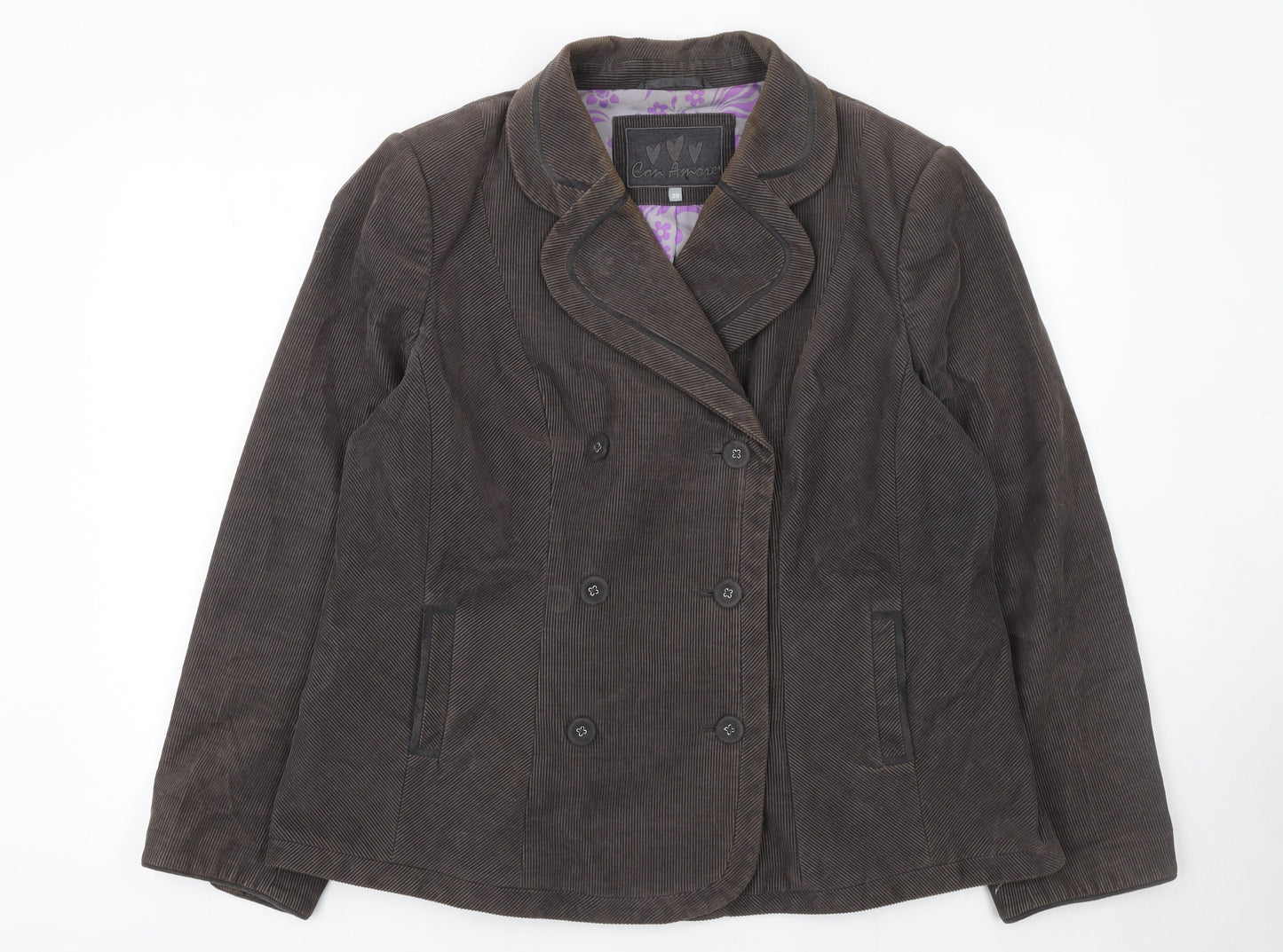 Womens UK Size 20 Con Amore Regular Brown Blazer