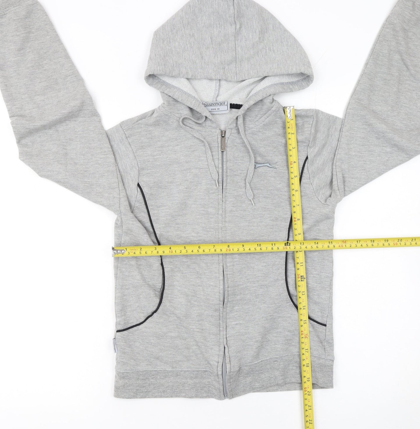 Womens UK Size 10 Slazenger Grey Full Zip Hoodie