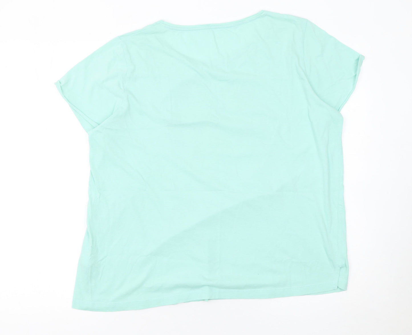 Womens UK Size 2XL TEX Blue Basic T-Shirt