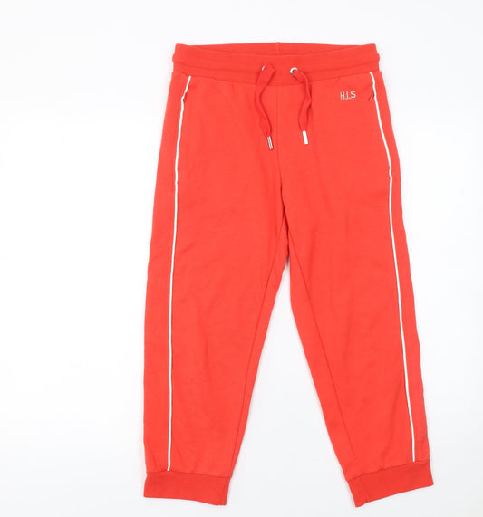 Womens UK Size 10/12 H.I.S Regular Fit Jogger Red Trousers
