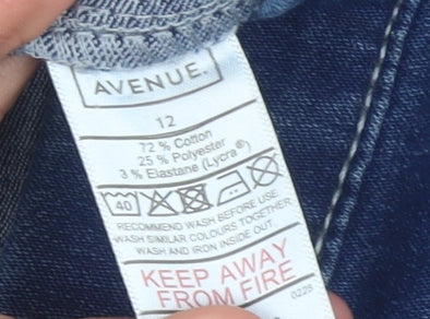Womens UK Size 12 Avenue Slim Fit Jegging Blue Jeans