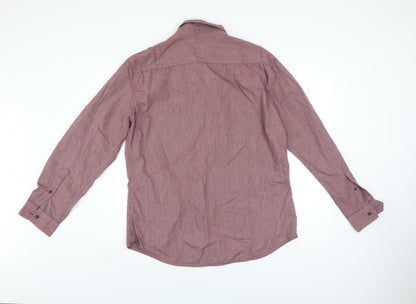 F.F.P. Factory Men’s Red Long Sleeve Cotton Button-Up Shirt L