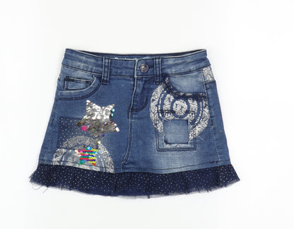 Girls UK Size 5-6 Years Desigual Mini Denim Skirt