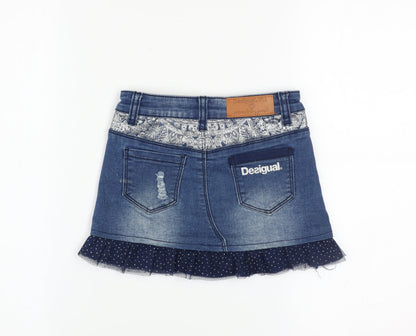 Girls UK Size 5-6 Years Desigual Mini Denim Skirt