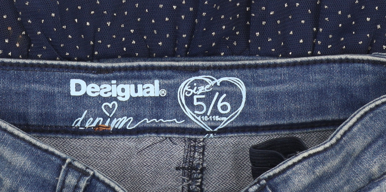 Girls UK Size 5-6 Years Desigual Mini Denim Skirt
