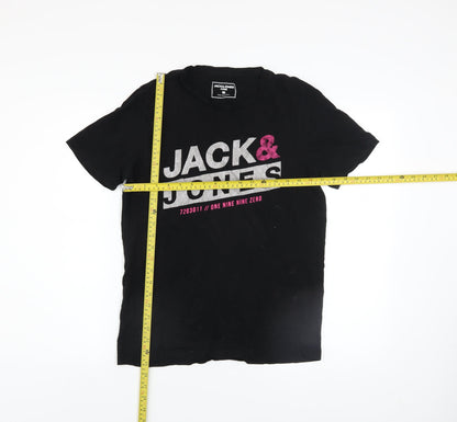 Mens UK Size M JACK & JONES Black  T-Shirt