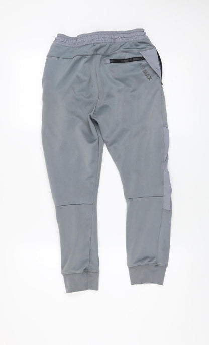 Nike Boys Grey Jogger Trousers 12-13 Years Regular Fit Zip Pocket