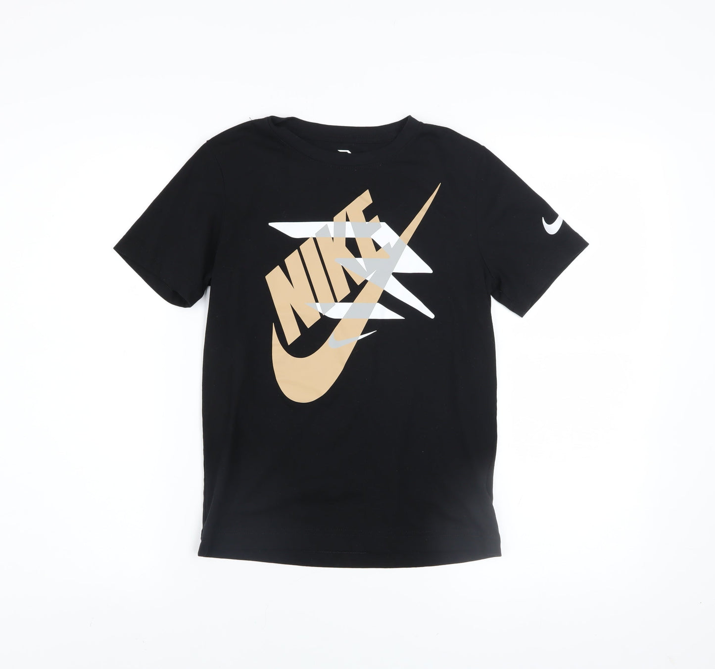 Boys UK Size 10-12 Years Nike Black Basic Pullover Jersey T-Shirt
