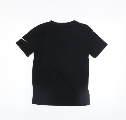 Boys UK Size 10-12 Years Nike Black Basic Pullover Jersey T-Shirt