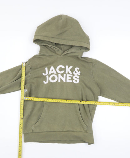 Boys UK Size 152 JACK & JONES Green Pullover Hoodie