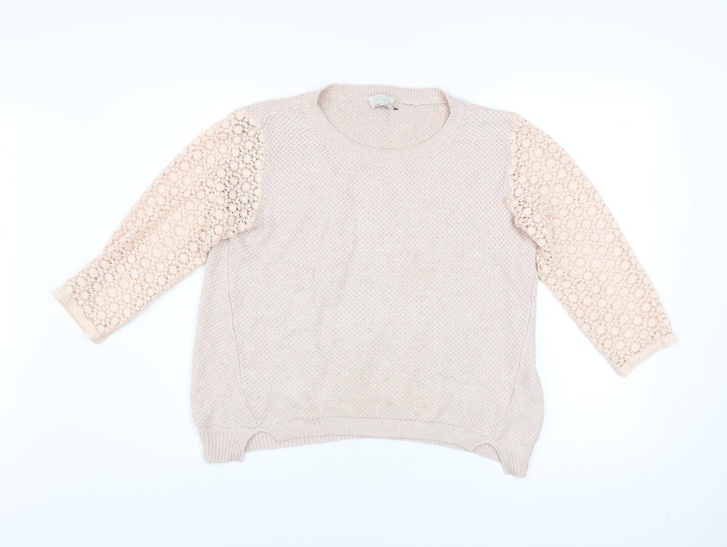 Womens UK Size 8 Wrap Beige Pullover Jumper