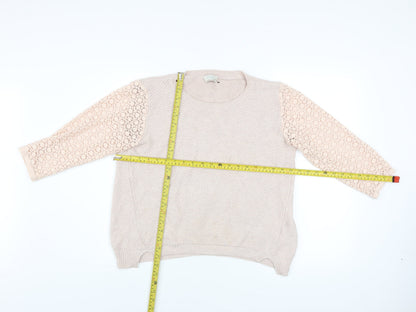 Womens UK Size 8 Wrap Beige Pullover Jumper