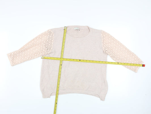 Womens UK Size 8 Wrap Beige Pullover Jumper