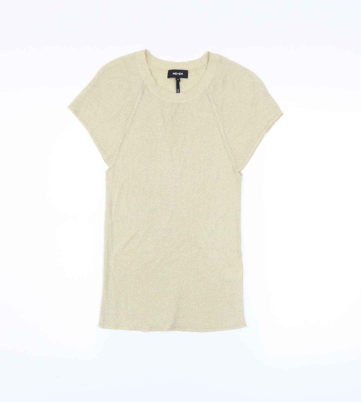 Womens UK Size M ME+EM Beige Basic T-Shirt