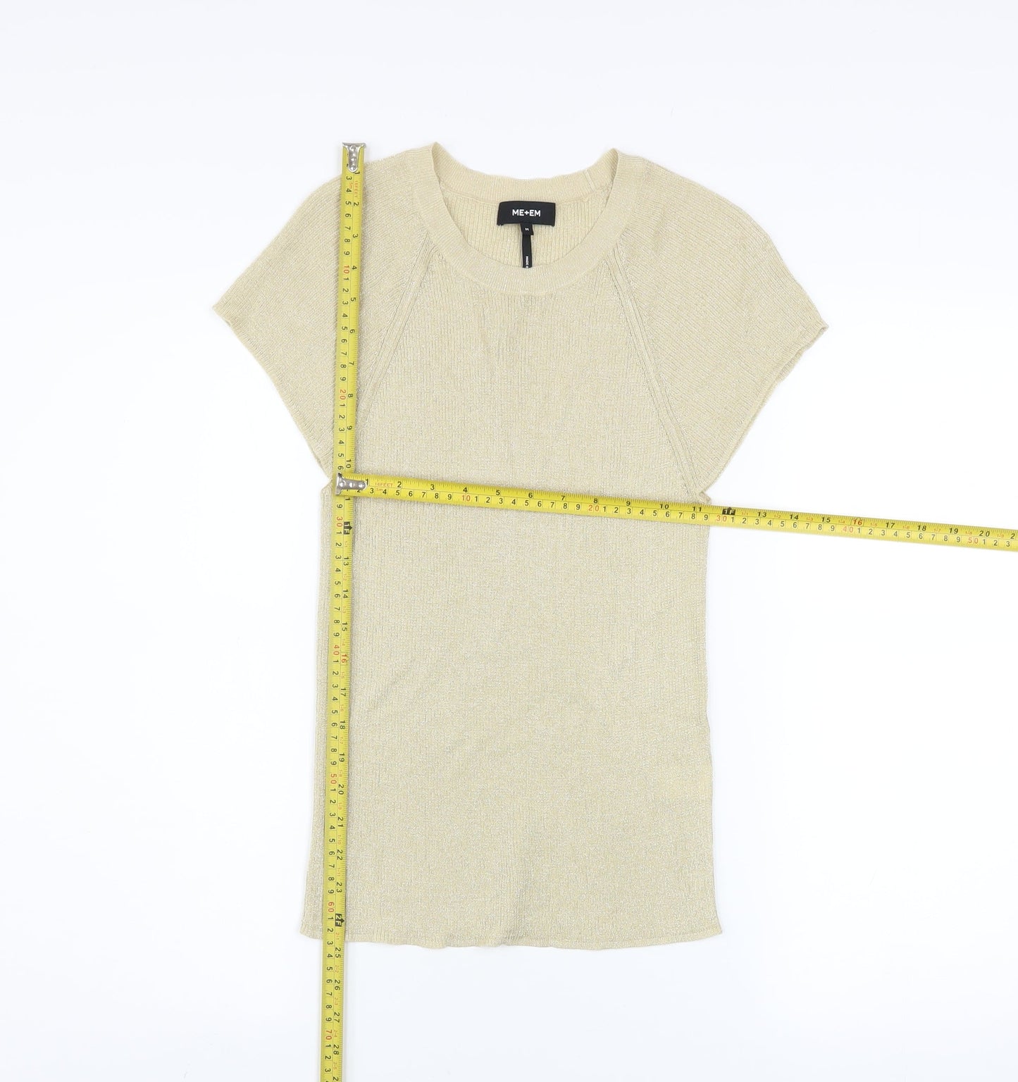 Womens UK Size M ME+EM Beige Basic T-Shirt