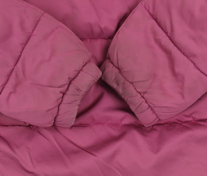 FatFace Girls Pink Faux Fur Hooded Puffer Jacket Coat 10-11 Years