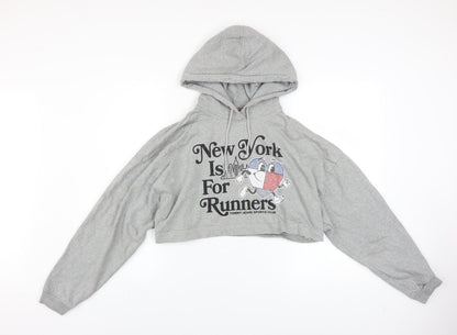 Womens UK Size S Tommy Jeans Grey Pullover Hoodie