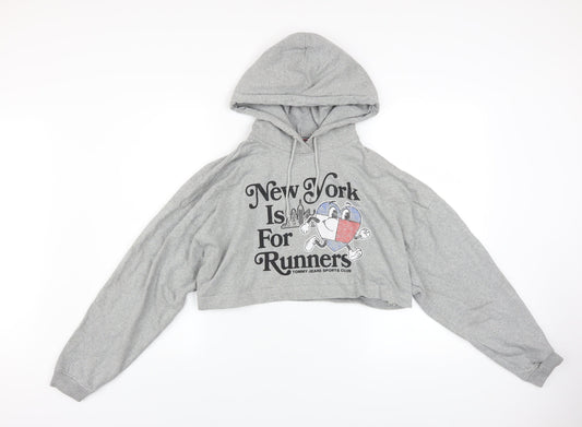 Womens UK Size S Tommy Jeans Grey Pullover Hoodie