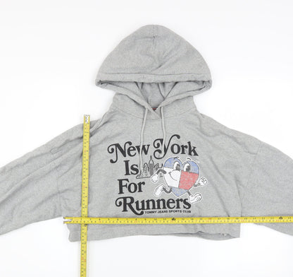 Womens UK Size S Tommy Jeans Grey Pullover Hoodie