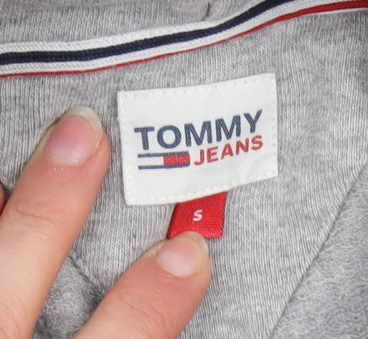 Womens UK Size S Tommy Jeans Grey Pullover Hoodie