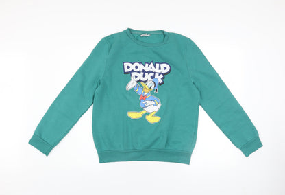 Womens UK Size M Disney Green Pullover Sweatshirt