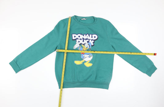 Womens UK Size M Disney Green Pullover Sweatshirt