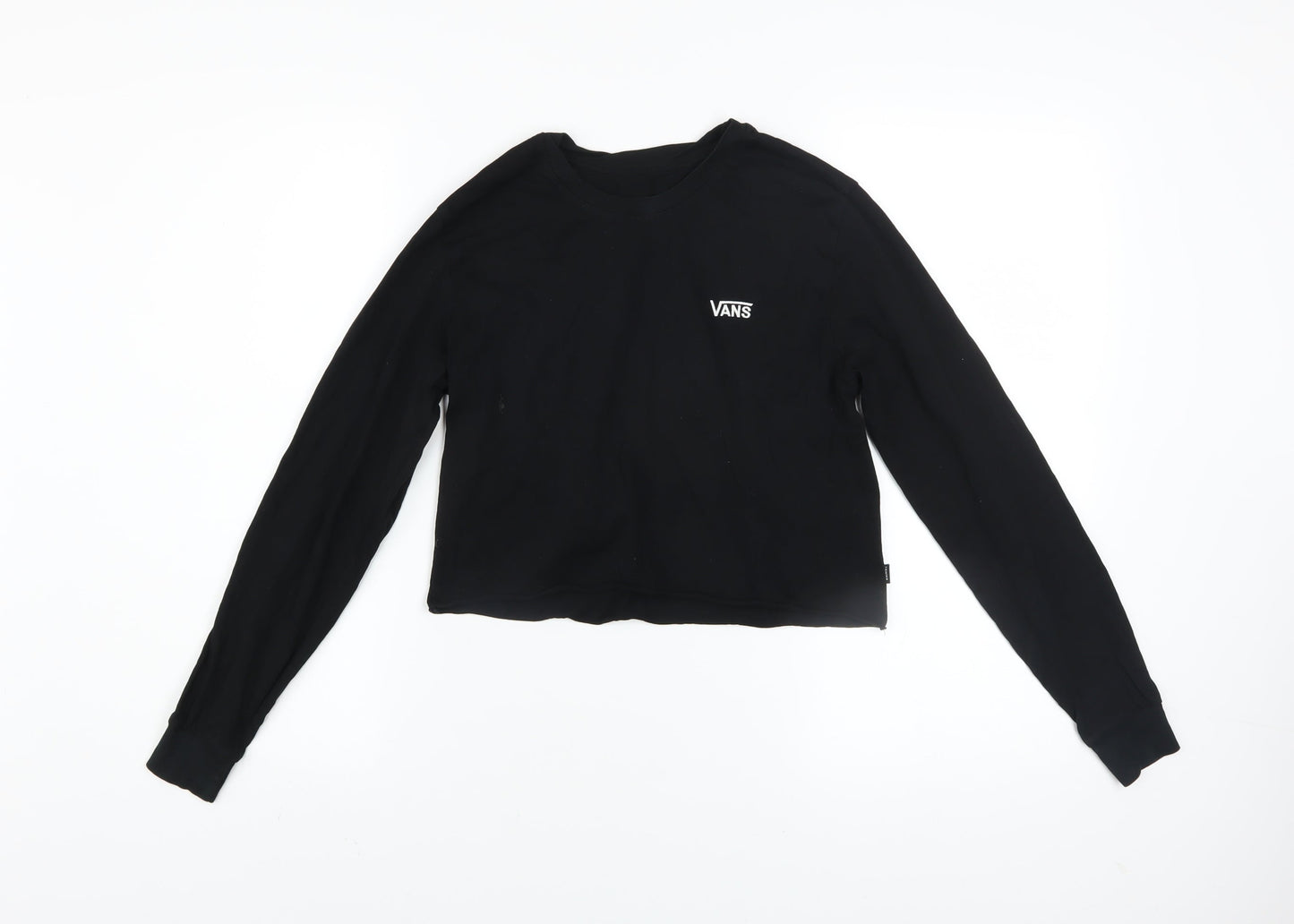 Womens UK Size XS VANS Black Cropped T-Shirt